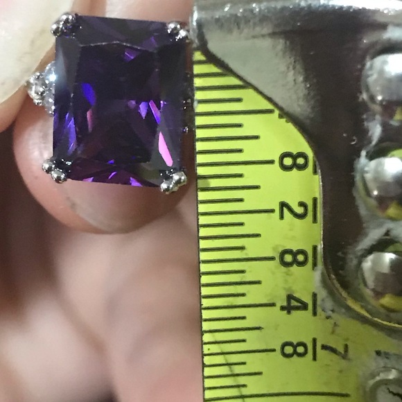 New Fine Purple Ring 925 Sterling Silver Ring - Picture 2 of 3